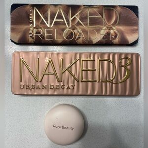 Makeup bundle- urban decay eyeshadow palettes and rare beauty blush